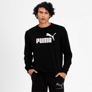 Puma Freizeit Pullover Essentials Logo - Baumwolle - schwarz/weiss Herren